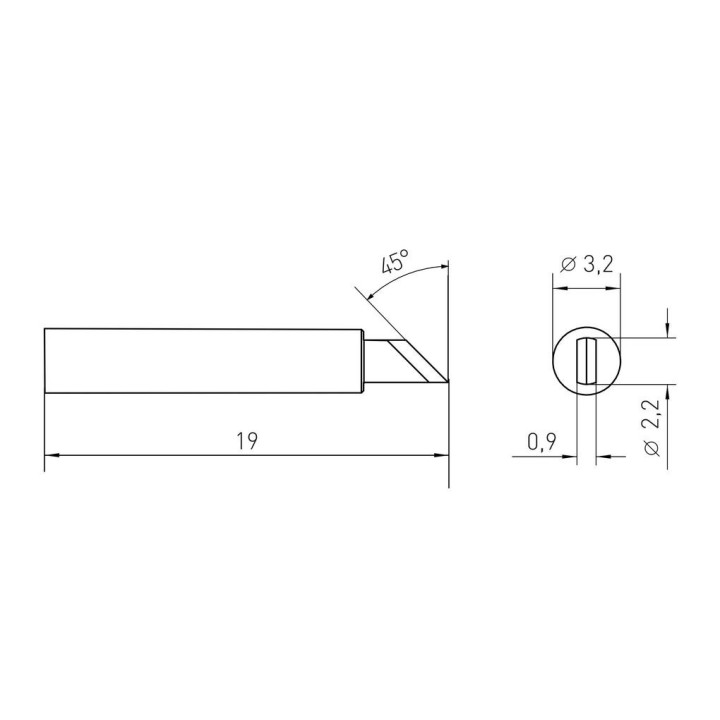 Weller Micro Lötspitze RTM 030 K MS messerförmig, 2,2 mm