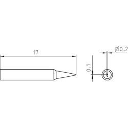Weller Pico Lötspitze RTP 002 S NW, meißelförmig Ø 0,2 × 0,1 mm, nicht benetzbar