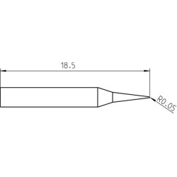 Weller Pico Lötspitze RTP 001 C NW, konisch Ø 0,1 mm, nicht benetzbar