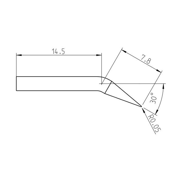 Weller Pico Lötspitze RTP 001 C X, 30° konisch gebogen 0,1 mm