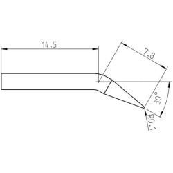 Weller Pico Lötspitze RTP 002 C X, 30° konisch gebogen Ø 0,2 mm