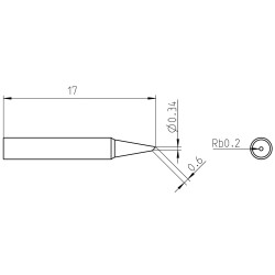 Weller Pico Lötspitze RTP 004 S, meißelförmig Ø 0,4 mm × 0,2 mm