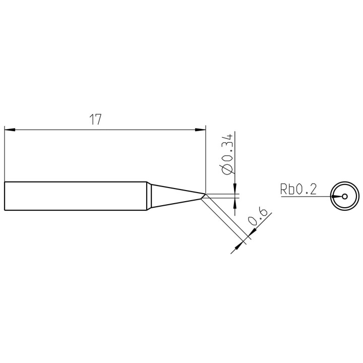 Weller Pico Lötspitze RTP 004 S, meißelförmig Ø 0,4 mm × 0,2 mm