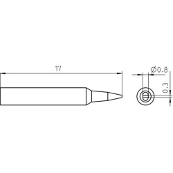Weller Pico Lötspitze RTP 008 S, meißelförmig Ø 0,8 × 0,3 mm