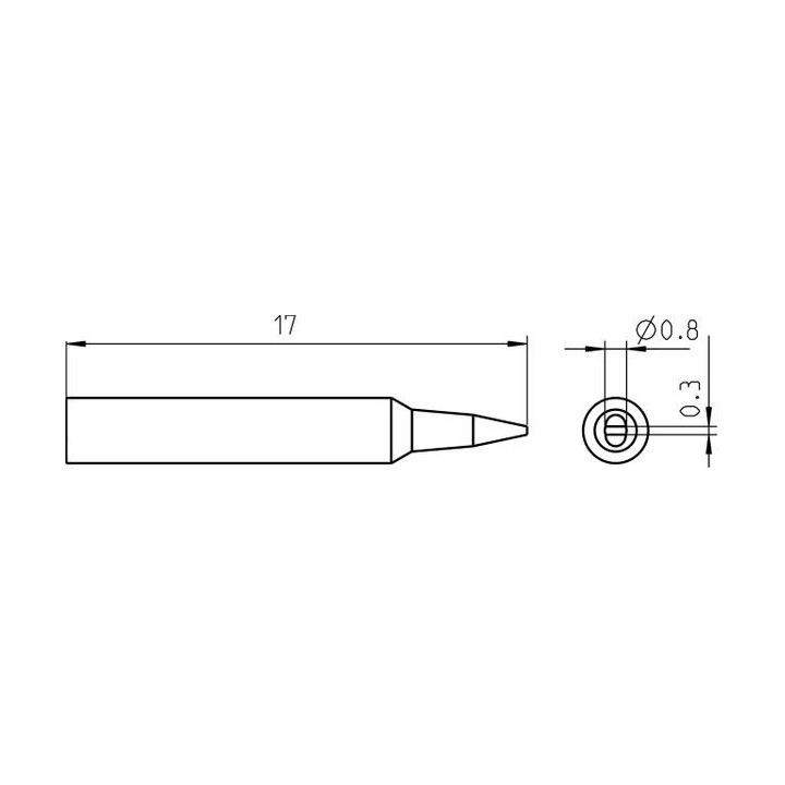 Weller Pico Lötspitze RTP 008 S, meißelförmig Ø 0,8 × 0,3 mm