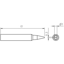 Weller Pico Lötspitze RTP 010 S, meißelförmig Ø 1,0 x 0,3 mm