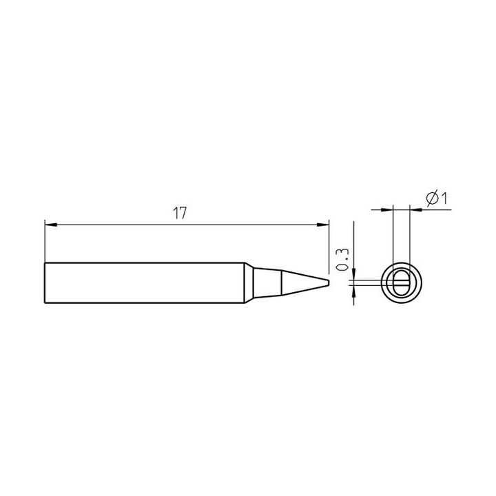Weller Pico Lötspitze RTP 010 S, meißelförmig Ø 1,0 x 0,3 mm