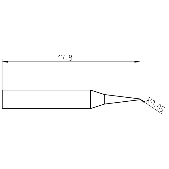 Weller Pico Lötspitze RTP 001 C MS, konisch Ø 0,1 mm, MIL-SPEC