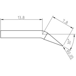 Weller Pico Lötspitze RTP 001 C X MS konisch gebogen, Ø 0,1 mm