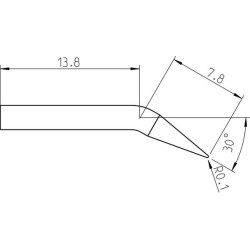 Weller Pico Lötspitze RTP 002 C X MS, konisch gebogen 0,2 mm, MIL-SPEC