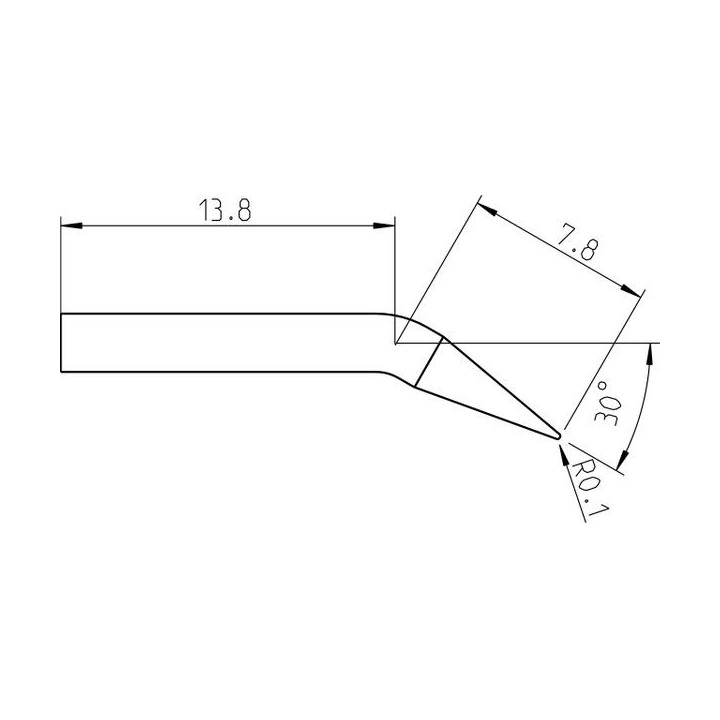 Weller Pico Lötspitze RTP 002 C X MS, konisch gebogen 0,2 mm, MIL-SPEC