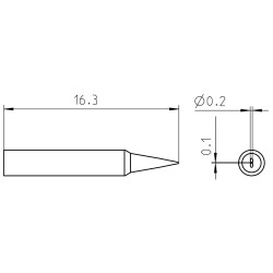 Weller Pico Lötspitze RTP 002 S NW MS, meißelförmig Ø 0,2 × 0,1 mm, MIL-SPEC, nicht benetzbar