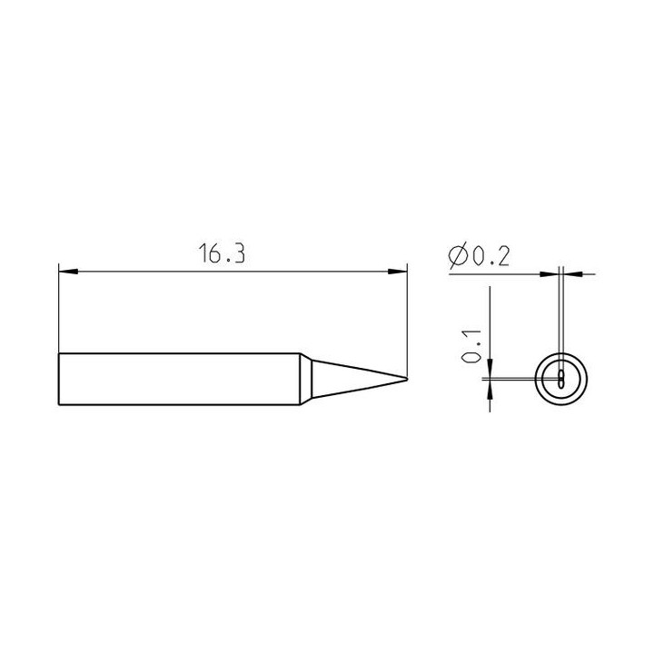 Weller Pico Lötspitze RTP 002 S MS, meißelförmig 0,2 x 0,1 mm