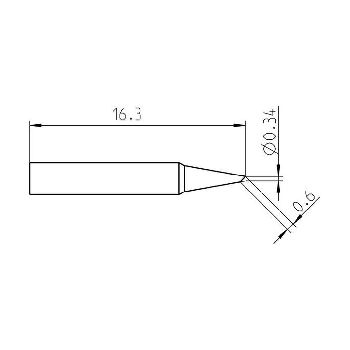 Weller Pico Lötspitze RTP 004 B MS, abgeschrägt Ø 0,4 mm, MIL-SPEC