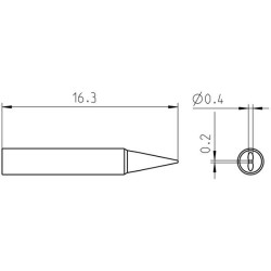 Weller Pico Lötspitze RTP 004 S MS, meißelförmig, 0,4 x 0,2 mm