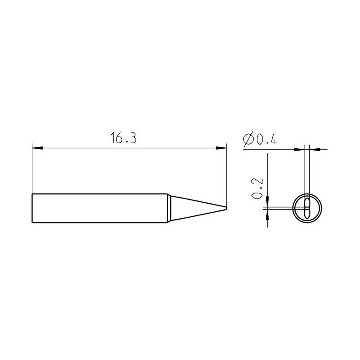 Weller Pico Lötspitze RTP 004 S MS, meißelförmig, 0,4 x 0,2 mm