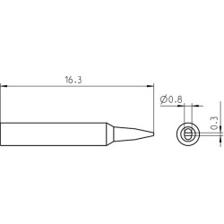 Weller Pico Lötspitze RTP 008 S MS, meißelförmig Ø 0,8 × 0,3 mm, MIL-SPEC