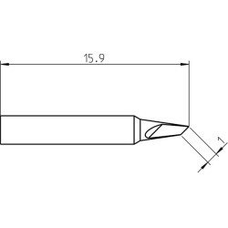 Weller Pico Lötspitze RTP 010 K MS, Messer 1,0 mm, MIL-SPEC