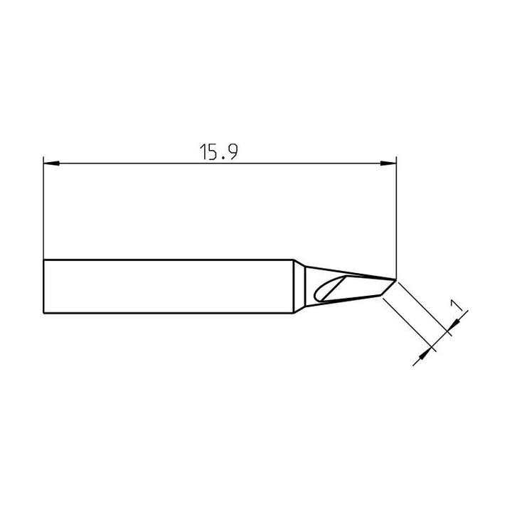 Weller Pico Lötspitze RTP 010 K MS, Messer 1,0 mm, MIL-SPEC