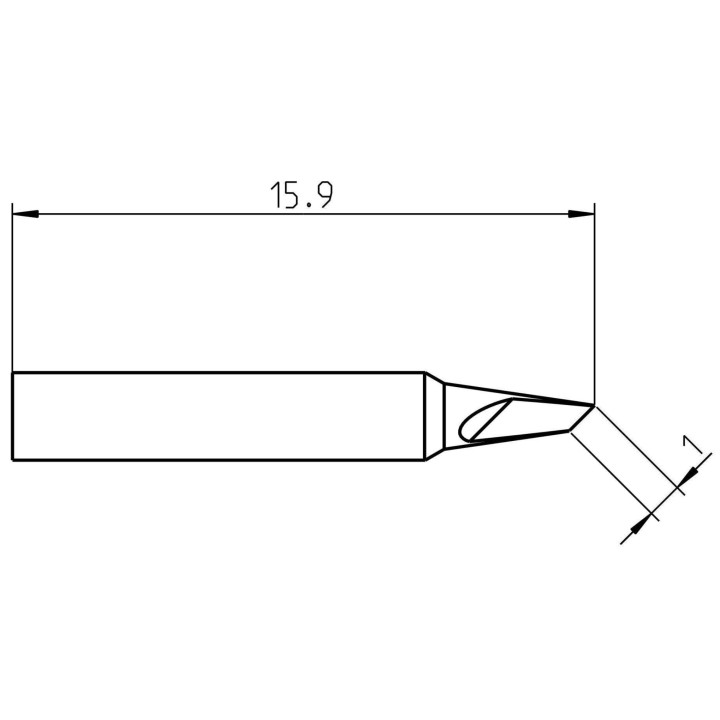 Weller Pico Lötspitze RTP 010 K NW MS, Messer 1,0 mm, MIL-SPEC, nicht benetzbar