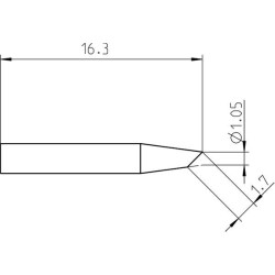 Weller Pico Lötspitze RTP 012 B MS, abgeschrägt Ø 1,2 mm, MIL-SPEC