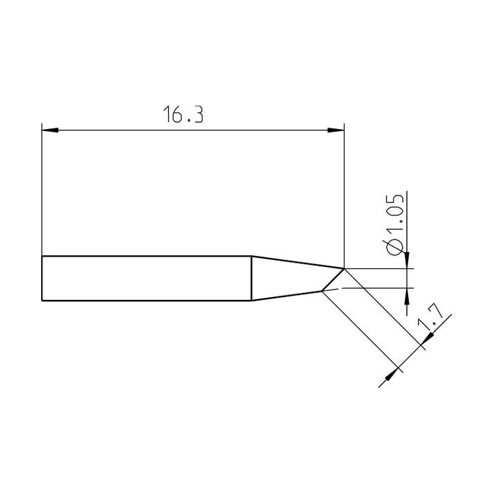 Weller Pico Lötspitze RTP 012 B MS, abgeschrägt Ø 1,2 mm, MIL-SPEC