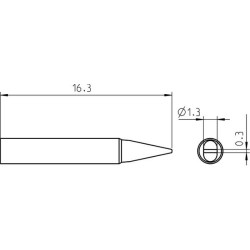 Weller Pico Lötspitze RTP 013 S MS, meißelförmig Ø 1,3 × 0,3 mm, MIL-SPEC