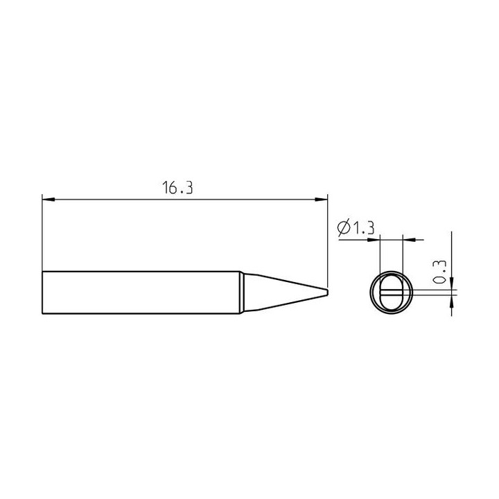 Weller Pico Lötspitze RTP 013 S MS, meißelförmig Ø 1,3 × 0,3 mm, MIL-SPEC