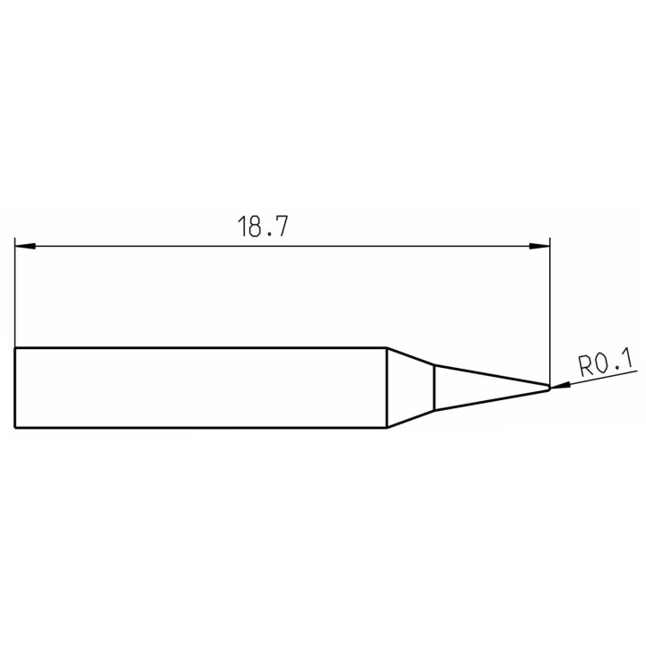 Weller RTMS Micro Lötspitze RTMS 002 C MS, konisch. Ø 0,2 mm, MIL SPEC