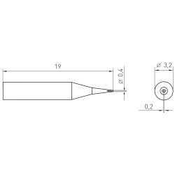 Weller RTMS Micro Lötspitze RTMS 004 C MS, konisch Ø 0,4 mm, MIL SPEC