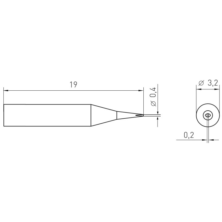 Weller RTMS Micro Lötspitze RTMS 004 C MS, konisch Ø 0,4 mm, MIL SPEC