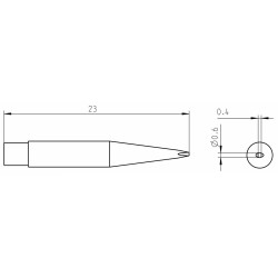 Weller RTMS Micro Lötspitze RTMS 006 S MS, meißelförmig, 0,6 X 0,4 mm, MIL SPEC