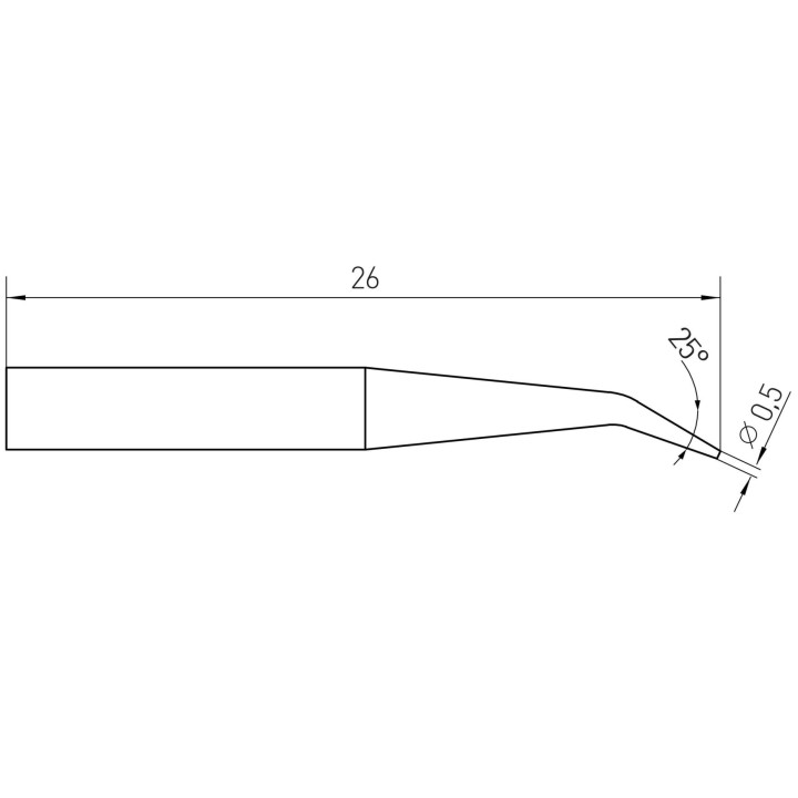 Weller RTMS Micro Lötspitze RTMS 005 C X MS, konisch gebogen Ø 0,5 mm, MIL SPEC