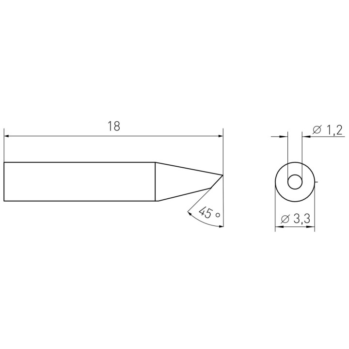 Weller RTMS Micro Lötspitze RTMS 012 B MS, schräg Ø 1,2 mm, MIL SPEC