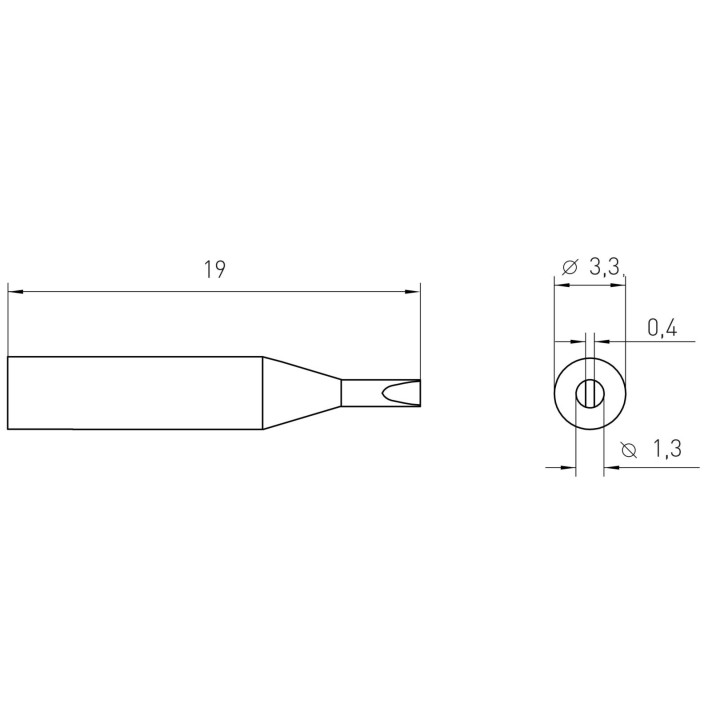 Weller RTMS Micro Lötspitze RTMS 013 S MS, meißelförmig, 1,3 X 0,4 mm, MIL SPEC