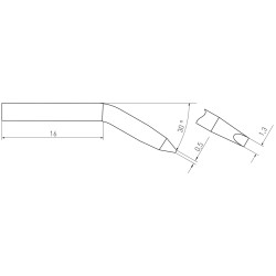 Weller RTMS Micro Lötspitze RTMS 013 S X MS, meißelförmig, gebogen 1,3 X 0,4 mm, MIL SPEC