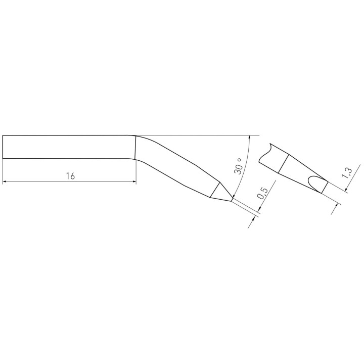 Weller RTMS Micro Lötspitze RTMS 013 S X MS, meißelförmig, gebogen 1,3 X 0,4 mm, MIL SPEC