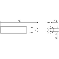 Weller RTMS Micro Lötspitze RTMS 015 S MS, meißelförmig, 1,5 X 0,4 mm, MIL SPEC