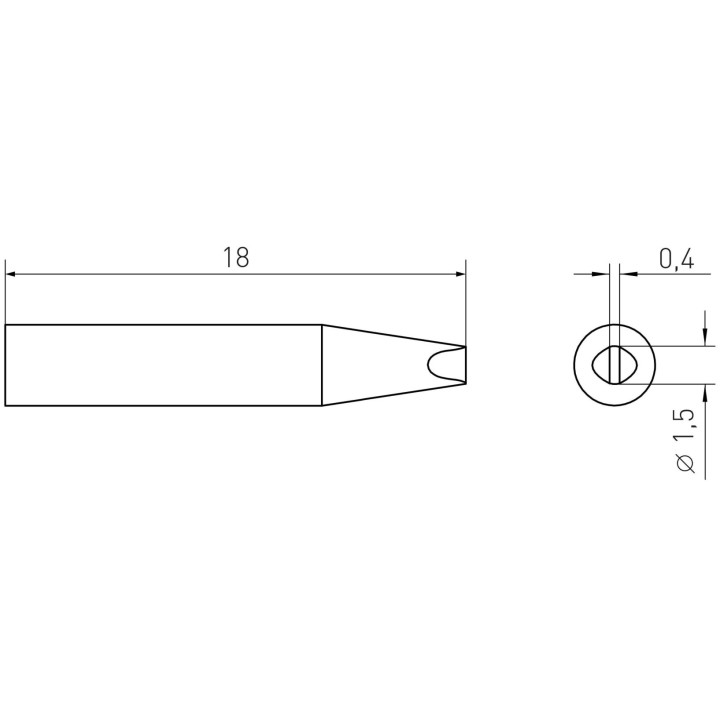 Weller RTMS Micro Lötspitze RTMS 015 S MS, meißelförmig, 1,5 X 0,4 mm, MIL SPEC