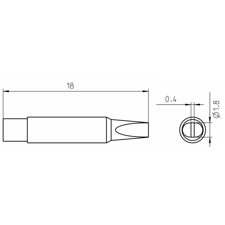 Weller RTMS Micro Lötspitze RTMS 018 S MS, meißelförmig, 1,8 X 0,4 mm, MIL SPEC