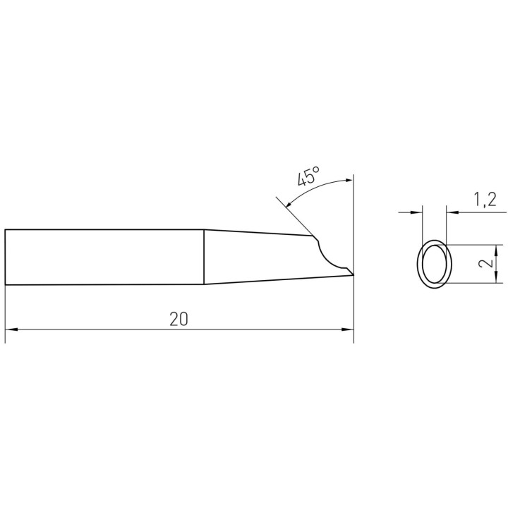 Weller RTMS Micro Lötspitze RTMS 020 G MS, Lotdepot Spitze (Gullwing) 2,0 mm, MIL SPEC