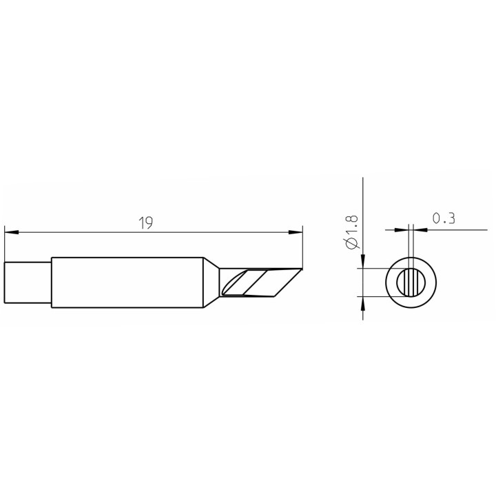 Weller RTMS Micro Lötspitze RTMS 025 K MS, messerförmig 2,5 mm, MIL SPEC