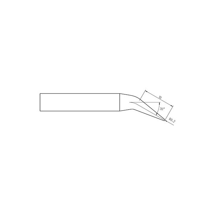 Weller Ultra Lötspitze RTU 004 C X MS, konisch gebogen, 0,4 mm