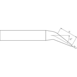 Weller Ultra Lötspitze RTU 008 C X MS, konisch gebogen Ø 0,8 mm, MIL-SPEC