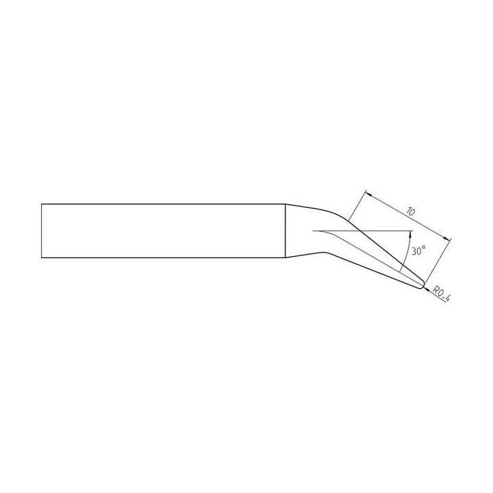 Weller Ultra Lötspitze RTU 008 C X MS, konisch gebogen Ø 0,8 mm, MIL-SPEC