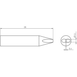 Weller Ultra Lötspitze RTU 015 S MS, meißelförmig 1,5 x 0,4 mm