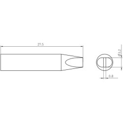 Weller Ultra Lötspitze RTU 032 S MS, meißelförmig, 3,2 x 0,8 mm