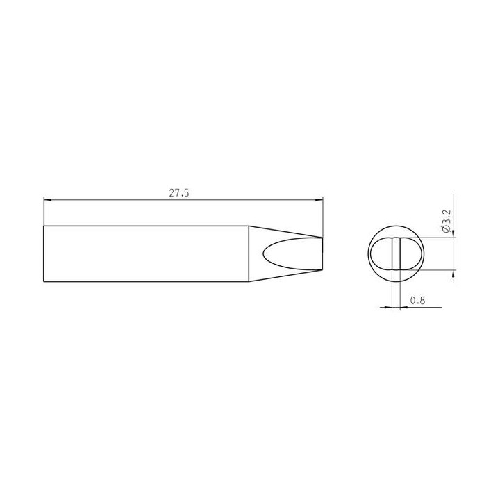 Weller Ultra Lötspitze RTU 032 S MS, meißelförmig, 3,2 x 0,8 mm