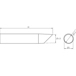 Weller Ultra Lötspitze RTU 050 B MS, abgeschrägt Ø 5,0 mm, MIL-SPEC