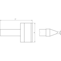 Weller Ultra Lötspitze RTU 160 K MS, klingenförmig, Breite 16 mm